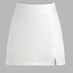 Cider Curve & Plus High Waist Zip Up Slit Mini Skirt 2XL